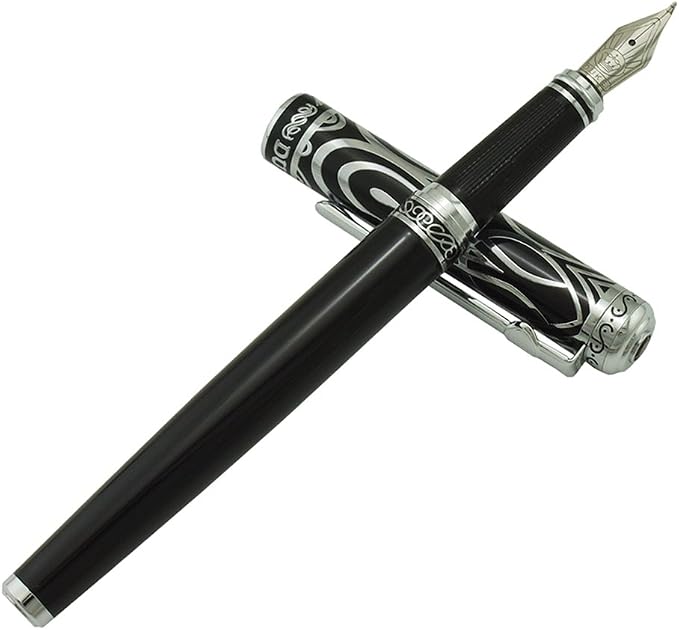 Lanxivi Duke Ruby Fude Pen Calligraphy Fountain Pen Fine to Broad Size for Signature and Art Drawing with Pen Pouch