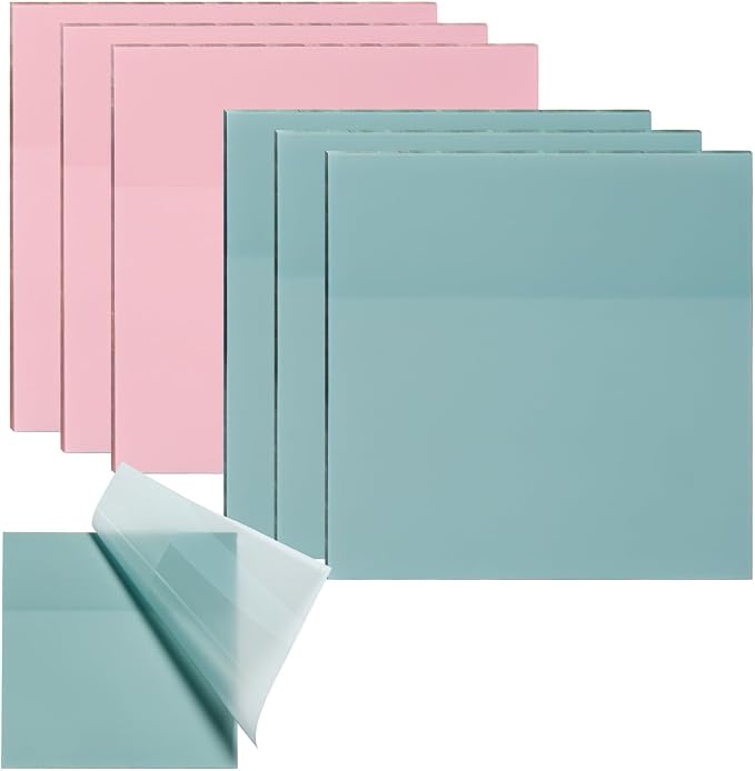 Transparent Sticky Notes,6 Pack 3x3 in，Clear Sticky Notes，Self-Adhesive Waterproof Translucent ，Clear Notes， for Bible,School, Office (Pink + Blue, 3 * 3 Inch)