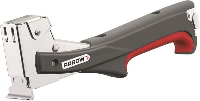 Arrow HTX50 Professional Heavy Duty Hammer Tacker, Manual Stapler for Construction and Insulation, Ergonomic Grip Handle, Dual-Capacity Rear-Load Magazine, Fits 5/16”, 3/8", or 1/2" Staples , Grey