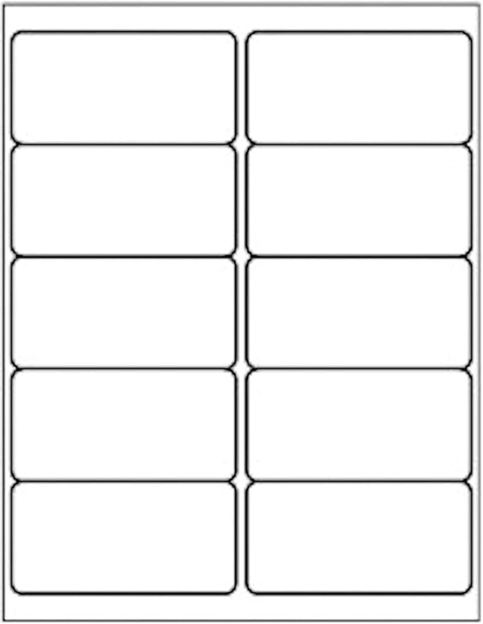 LabelMore 10 up Labels 2'' x 4" Shipping Address Labels for Laser and Inkjet Printers (5000 Sheets, 50000 Labels)