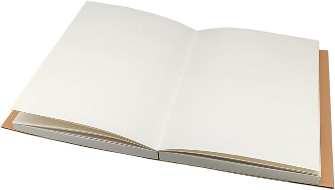 Kraft Cover Drawing Notebook & Sketchbook – Set of 2 Blank Plain Sketch Books – 125g Thick Paper, 200x280mm Paper Ideal for Drawing & Sketching- 128 sheets/256 Pages – 180 Degree Opening, 2pcs