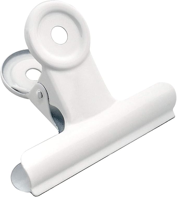 Coideal Large White Bull Clips - 12 Pack Metal Hinge Paper Clips File Clamps for Crafts, Food Bags, Drawings, Photos at Home Kitchen & Office (2 1/2 Inch)
