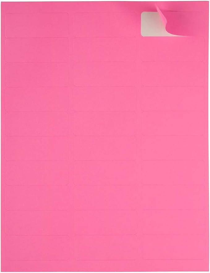 JAM PAPER Return Address Labels - Standard Mailing - 1 x 2 5/8 - Ultra Pink - 120 Shipping Labels/Pack