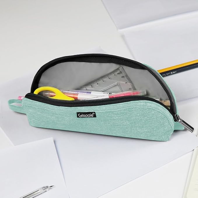 Gloppie Pencil Pouch - Practical Pencil Case, Aesthetic Simple Pencil Bag, Small Pen Holder, Back to School Supplies for Girls Boys, Green