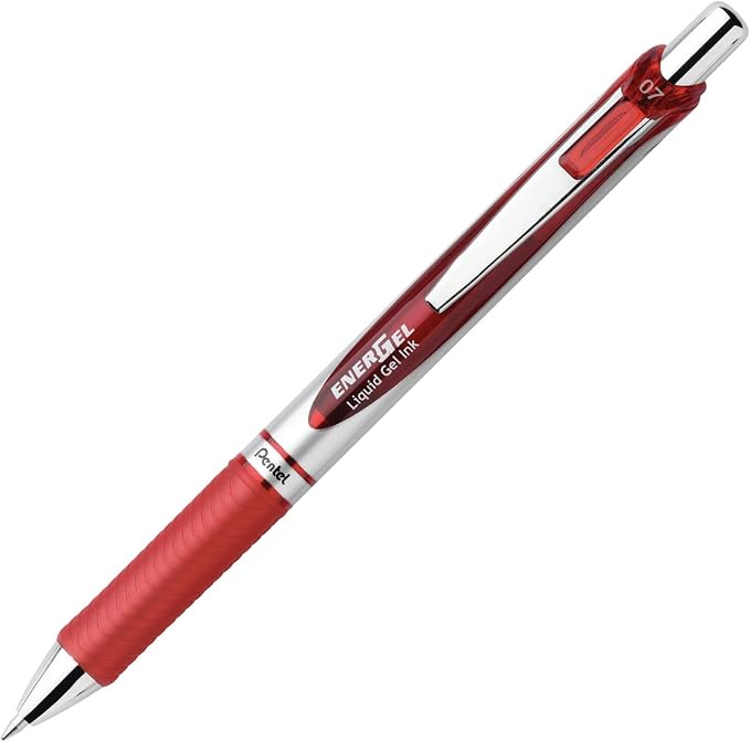 Pentel EnerGel RTX Retractable Liquid Gel Pen, (0.7mm), Medium Line, Metal Tip, Assorted Colors, Pack of 6 (BL77BP6M)