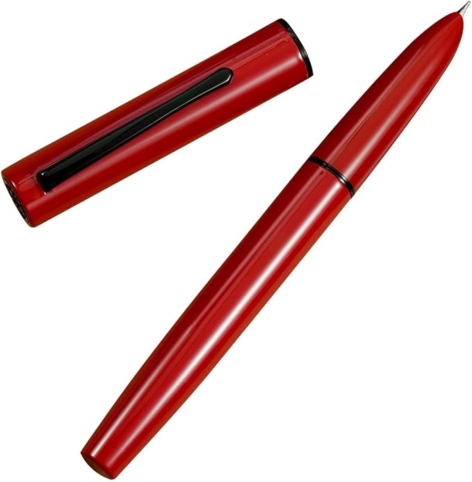 HONG DIAN C1 Fountain Pen Fine Nib, Modern Red & Classic Retro Design Metal Pen with Ink Converter