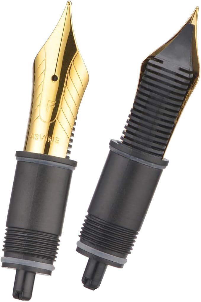 Set of 2 Number 8 Fountain Pen Replacement Fine Nibs - Compatible with C2000, V800 and C80- Gold