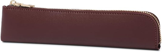 Slim Pencil Case Small Pencil Pouch Pen Case (Burgundy/FL)