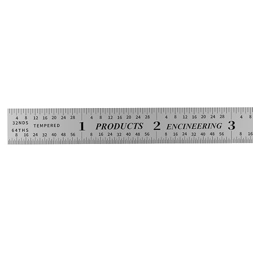 PEC Tools Made in USA Machinist Rule, 6" Flexible Steel Rule (5 Pack), Markings 1/10",1/50",1/32",1/64",