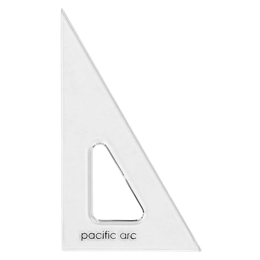 Pacific Arc's Scholastic Triangle - 12 inch - Clear - 30/60 Angle - Plain Edge - Polystyrene - Technical Drawing Tools, Drafting, Architect and Engineering.
