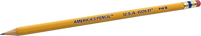 Cra-Z-Art U.S.A. Gold Pre-sharpened American Wood Cased #2 HB Yellow Pencils, 60 Pack