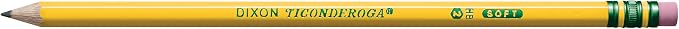 Ticonderoga Wood-Cased Pencils, Pre-Sharpened, #2 HB Soft, Yellow, 18 Count