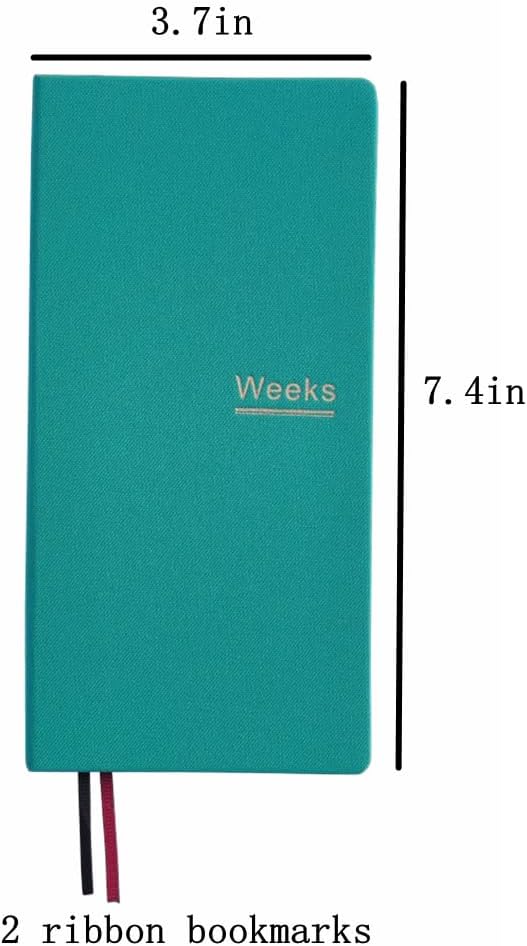 Undated Weekly Planner Notebook Pocket Organizer Appointment Book Journal Notebook A6 Week Plan Notepad (Green with cover)
