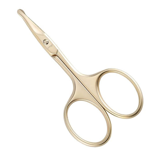LIVINGO Small Nose Hair Scissors Curved Blade Rounded Tip | Stainless Steel Construction, Safe Blunt Tip, Precision Trimming for Eyebrow Cuticle Facial Hair Care