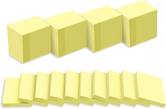 (50 Pads) Sticky Notes 1.5x2, Sticky Pads, Recyclable, Self-Stick Pads, Easy to Post for Home, Office, Notebook (Yellow)