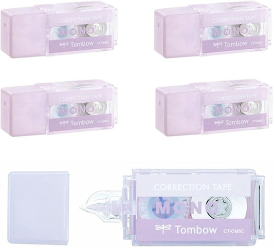 Tombow CT-CM5C90-5P Mono Mono Pocket Correction Tape, Tape Width 0.2 inches (5 mm) x 13.1 ft (4 m), Purple, 5 Pieces