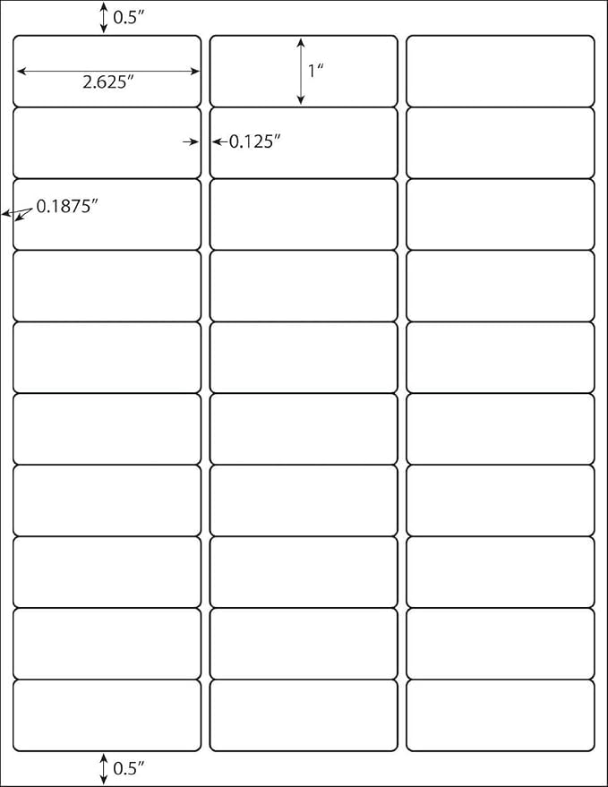 Printable White Sticker Paper for Laser/Inkjet Printers (1" x 2-5/8" | 50 Sheets) 1" X 2-5/8" Printable Mailing Address Labels