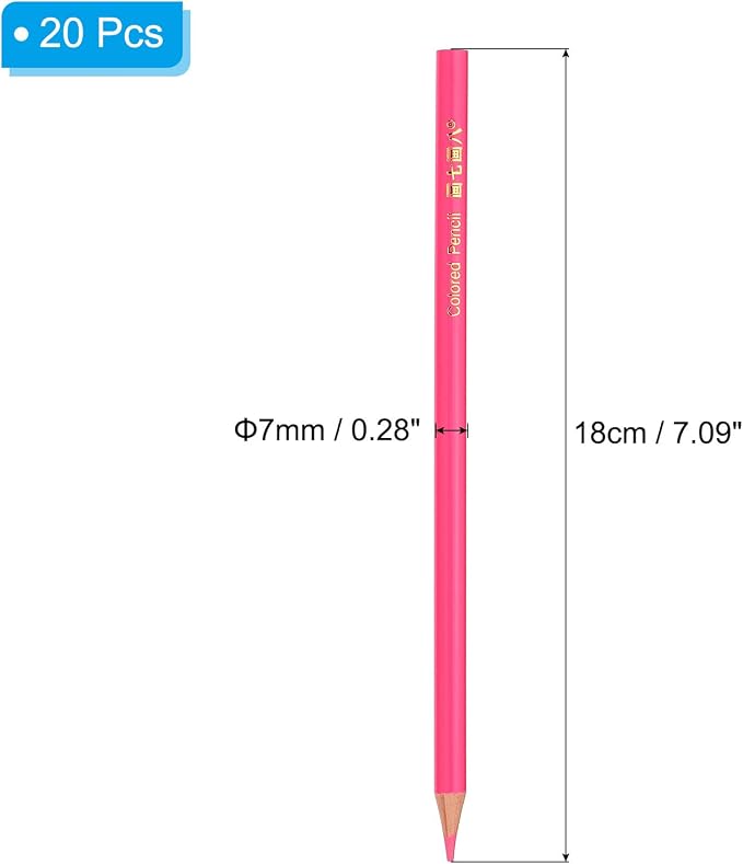 PATIKIL Pink Colored Pencils Set,20 Pcs Oil Color Pencils Wooden Coloring Drawing Pencil for Artists Art Painting