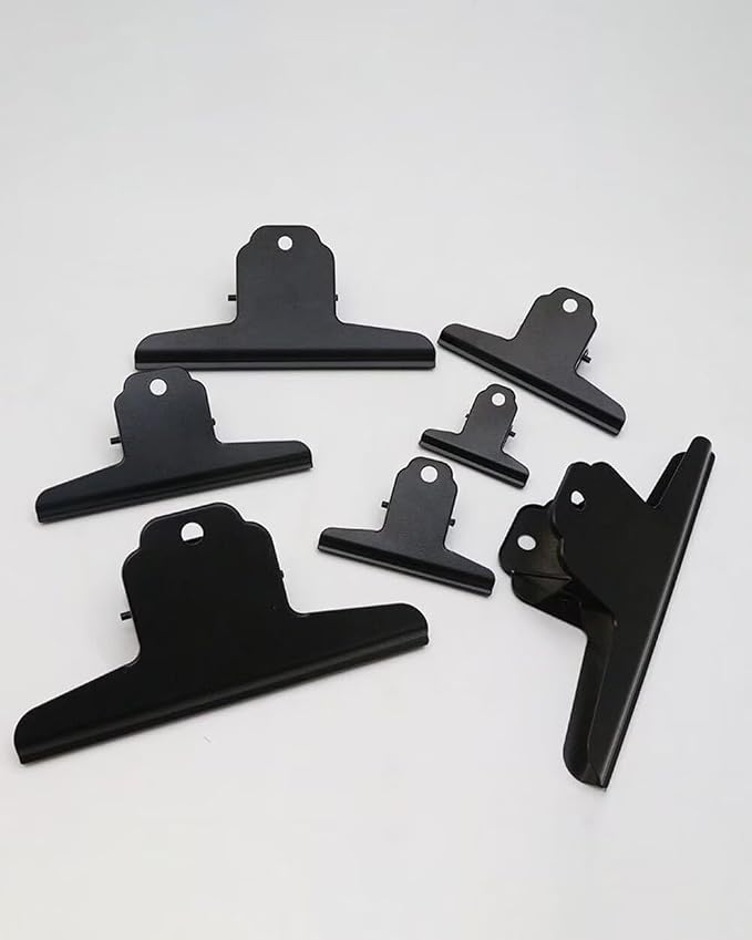 2PCS Extra Large Binder Clips Metal Bulldog Clip Large Paper Clamp Holder for Home School Office Drawing Black 4Inch