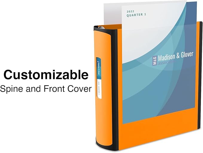 Staples Better Binder 3 Inch 3-Ring Binder, Orange, Wide Spine View Binder with Locking Rings, Durable Office Binder, 2 Pack