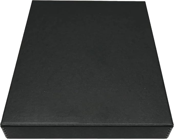 Golden State Art, Clamshell Archival Folio Storage Box 11x14 Inch, Black | Acid-Free Photo Box with Metal Edge Corner, Preserve And Store Paper Documents Cards Prints Arts and Crafts DIY Projects