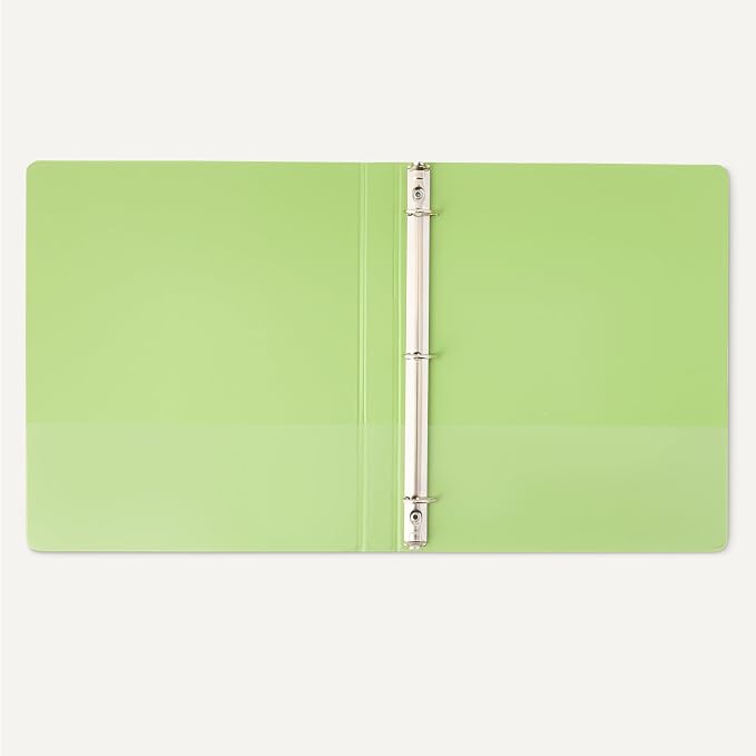 Amazon Basics Economy 3 Ring Binder, 1/2 Inch D-Ring, Easy Lock and Release, Holds up to 120 Sheets, 2 Pockets, Assorted Colors, 4-Pack