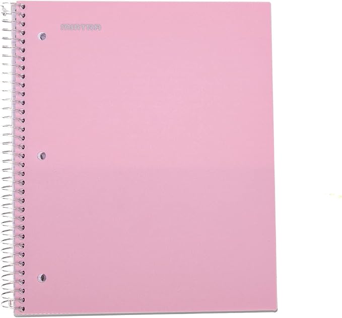Mintra Office Durable Spiral Notebook - 2 Subject (College Ruled 3pk, Arctic Ice, Sun Yellow, Spring Pink)