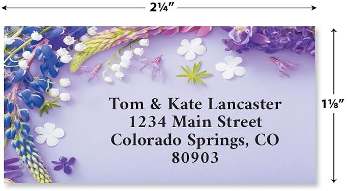 Colorful Images Return Address Labels | Purple Floral, 144 Count,Self-Adhesive on Flat-Sheet Labels Customize with Name & Shipping Address