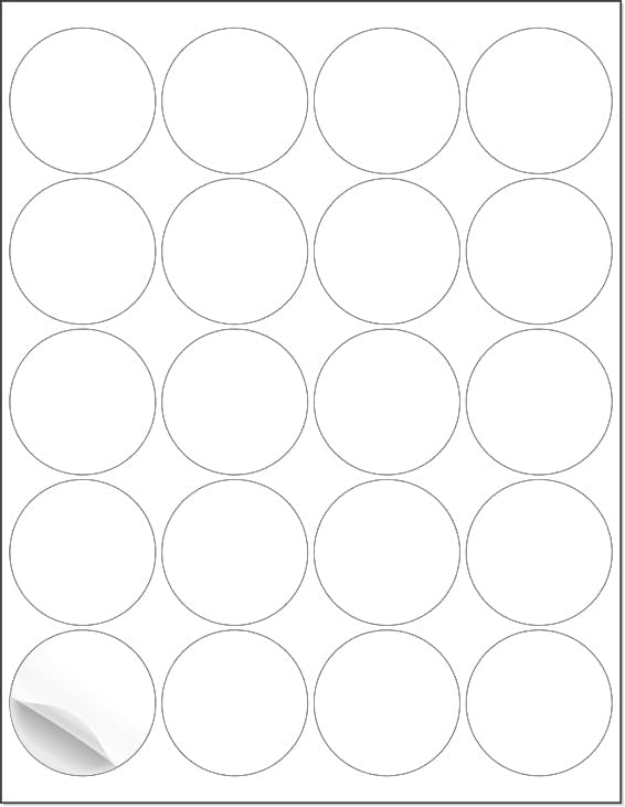 NextDayLabels 2 Inch Round Labels – Matte White Circle Stickers for Inkjet & Laser Printers | 500 Labels, 25 Sheets | Made in USA | Printable Stickers for Jars, Products & Packaging
