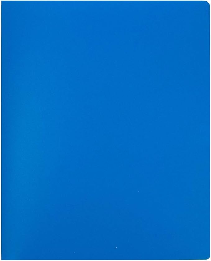JAM PAPER Heavy Duty Plastic Multi Pocket Folders - 10 Pocket Organizer - Blue - 2/Pack