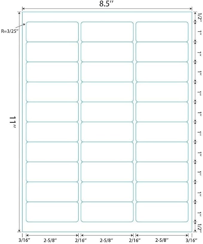 Address Labels 1" X 2-5/8" 30 Up Mailing Label for Laser/Inkjet Printer, Blank White, Permanent Adhesive, Printable Label Sticker Paper (200 Sheets - 6000)