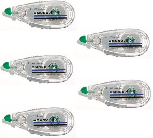 Tombow CT-CAX4-5P Pencil Correction Tape MONO Mono Air Refill Type, 0.17 inches (4.2 mm), 5 Pieces