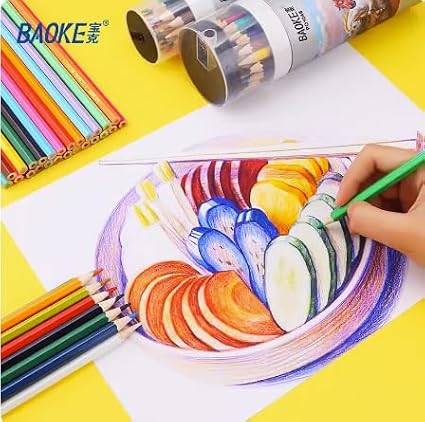 BaoKe Colored Pencils, Soft Core, 24 Count, Pack of 1, Multicolor
