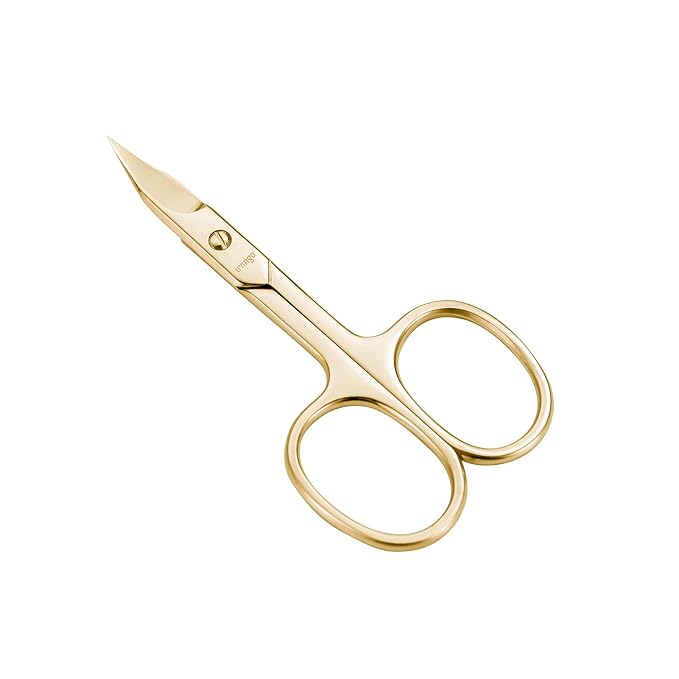 LIVINGO Sharp Nail Scissors Curved Blade Stainless Steel | Professional Cuticle Tool, Fingernail Toenail Care, Pedicure Grooming, Durable Storage Case