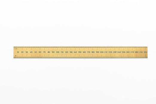 PEC Tools 12"/300mm Rigid Metal Ruler, Titanium Nitride (TiN) Coated Machinist Ruler, E&M Graduation (1/32", 1/64", 0.5mm, 1.0mm), 1" Wide and 0.040" Thick, High Wear Resistance, Made in USA