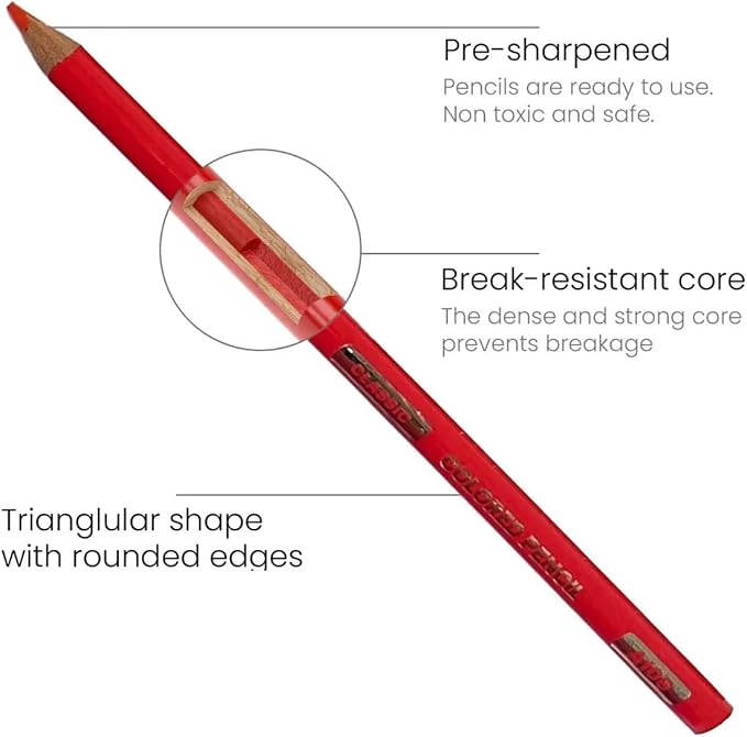 Arteza Colored Pencils, 48 Colors, Soft, Highly-Pigmented, Wax-Based Core Pencil Crayons, Art Supplies For Adults & Teens
