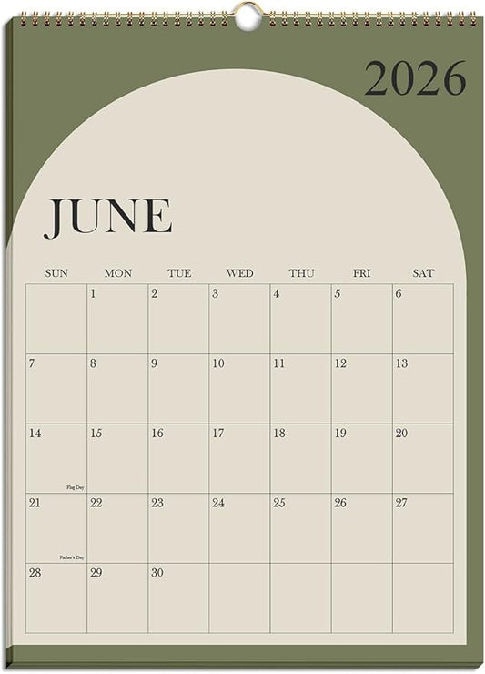 Wall Calendar 2026-2027 - 18 Months Calendar 2026-2027 from July 2026 - December 2027, 2026-27 Wall Hanging Calendar Planner with Thick Paper, 12" x 14.5", Cyan