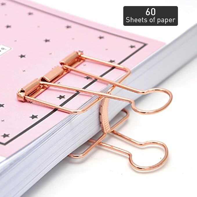 Small Binder Clips, 36 Pack, 3/4 Inch, Standard 19mm, Hollow Out Blue, Paper Clips, Fold Clamp, Capacity 0.31 Inch, Paper Clips, Micro Office Clips