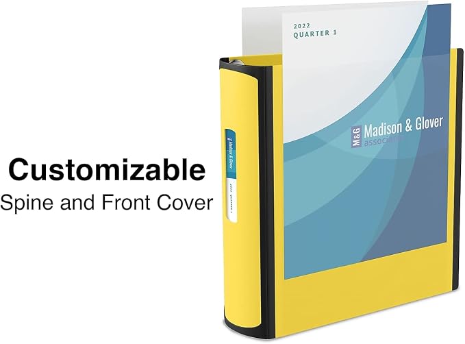 Staples Better Binder, 3" Heavy‑Duty D‑Ring 3‑Ring Binder, Yellow, Reinforced Spine, 600‑Sheet Capacity, High‑Visibility Organizer for Office, School & Filing, 2‑Pack