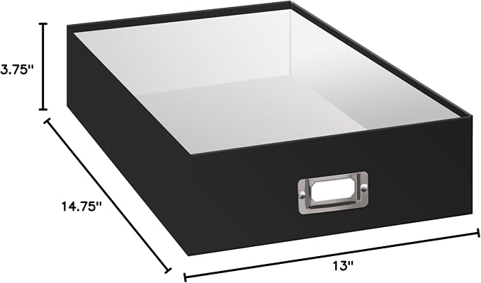Pioneer Jumbo Scrapbook Storage Box, Black, 14.75 Inch x 13 Inch x 3.75 Inch