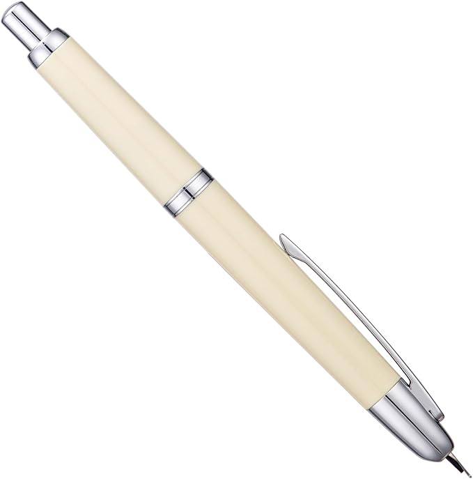 Jinhao 20 Press Retractable Fountain Pen Medium Nib with Converter Resin Writing Gift Pen, Ivory with Silver Clip