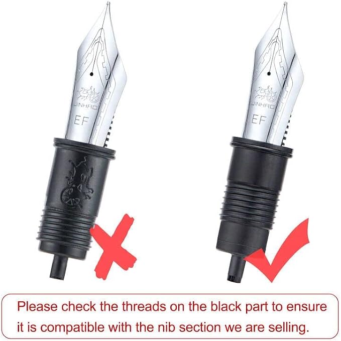 Set of 3 Jinhao X159 and 9019 Fountain Pen Replacement Extra Fine Nib Parts Silver Trim