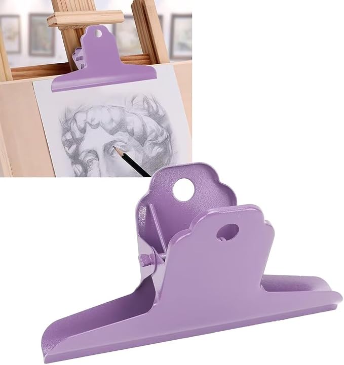 2PCS Extra Large Binder Clips Metal Large Bulldog Clips Paper Clamps Holder 4Inch Chip Clips for Home School Office Drawing Business Purple