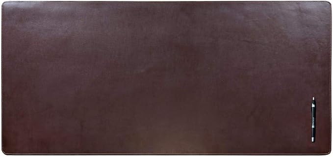 DACASSO Bonded Leather No Core Rollable Desk Mat/Pad - Luxury Leather Desk Blotter for Writing - Executive Desk Surface Protector - (Dark Brown, 36” x 17”)