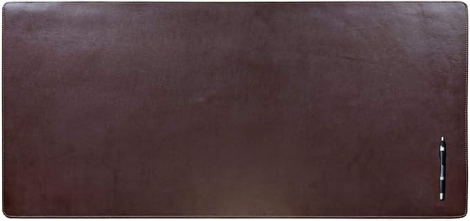 DACASSO Bonded Leather No Core Rollable Desk Mat/Pad - Luxury Leather Desk Blotter for Writing - Executive Desk Surface Protector - (Dark Brown, 32” x 15”)