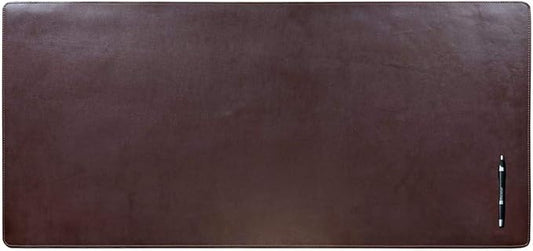 DACASSO Bonded Leather No Core Rollable Desk Mat/Pad - Luxury Leather Desk Blotter for Writing - Executive Desk Surface Protector - (Dark Brown, 32” x 15”)