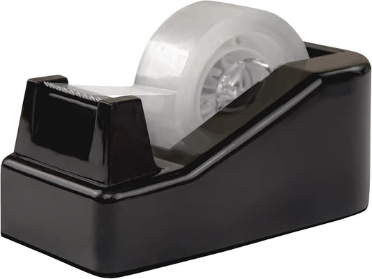 1Pcs Desktop Tape Dispenser Adhesive Roll Holder with Weighted Nonskid Base, Black (Tape not Included)