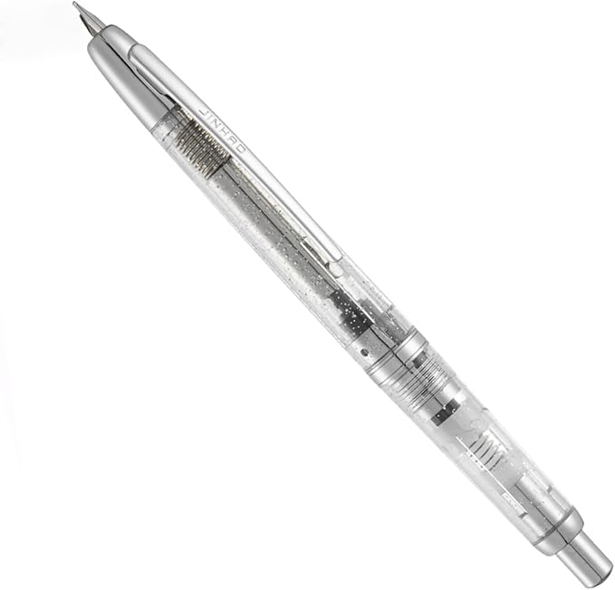 JINHAO 20 transparent Press Fountain Pen Retractable EF F Nib Transparent Black Writing Ink Pen with Converter School Office Supplies