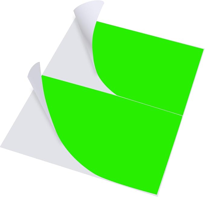 Half-Sheet Printable Shipping Labels- 5 1/2 x 8 1/2- Neon Green Mailing Labels- Laser/Inkjet Compatible - 40/Pack