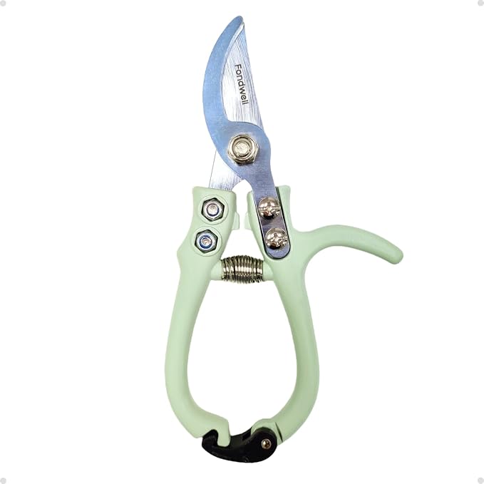 Fondwell 6" Small Bypass Pruners Garden Shears Plant Clippers for Gardening | 1-Pack Lightweight Pruning Shears, Rust Resistant, Comfortable Use - Best for Delicate Cutting Fresh Flower Stems Herbs Buds